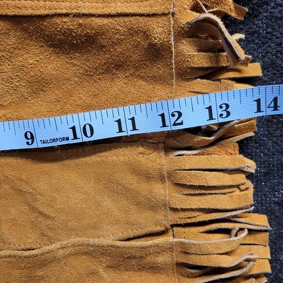 Vintage Child Cowboy fringe Vest Leather & Tony Lama belt n Buckle size 22 Large - Picture 7 of 10